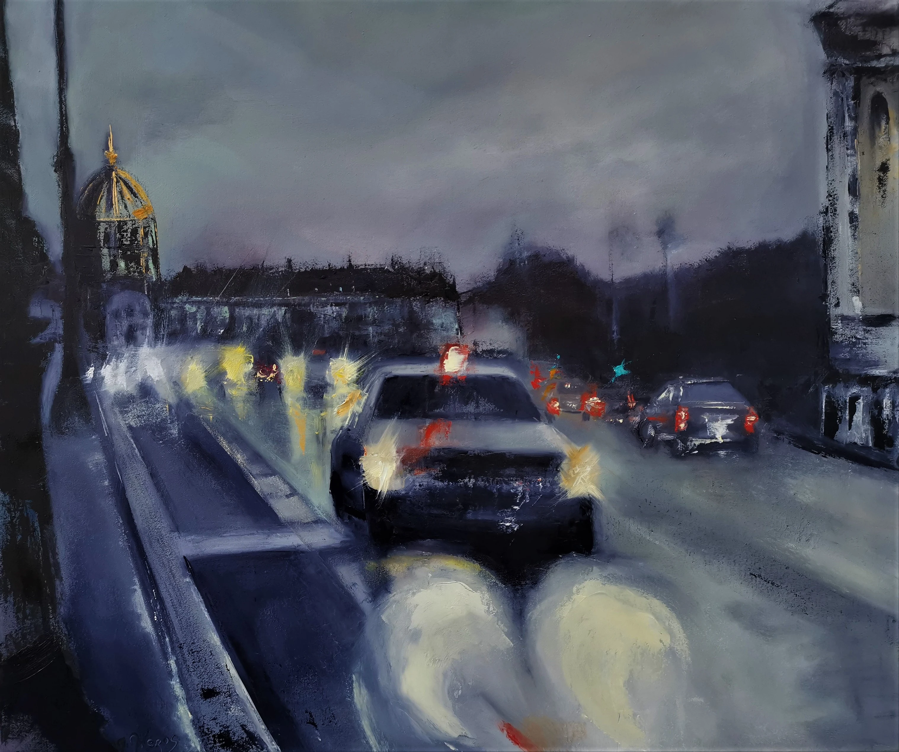 Peinture — Entre chiens et loups
