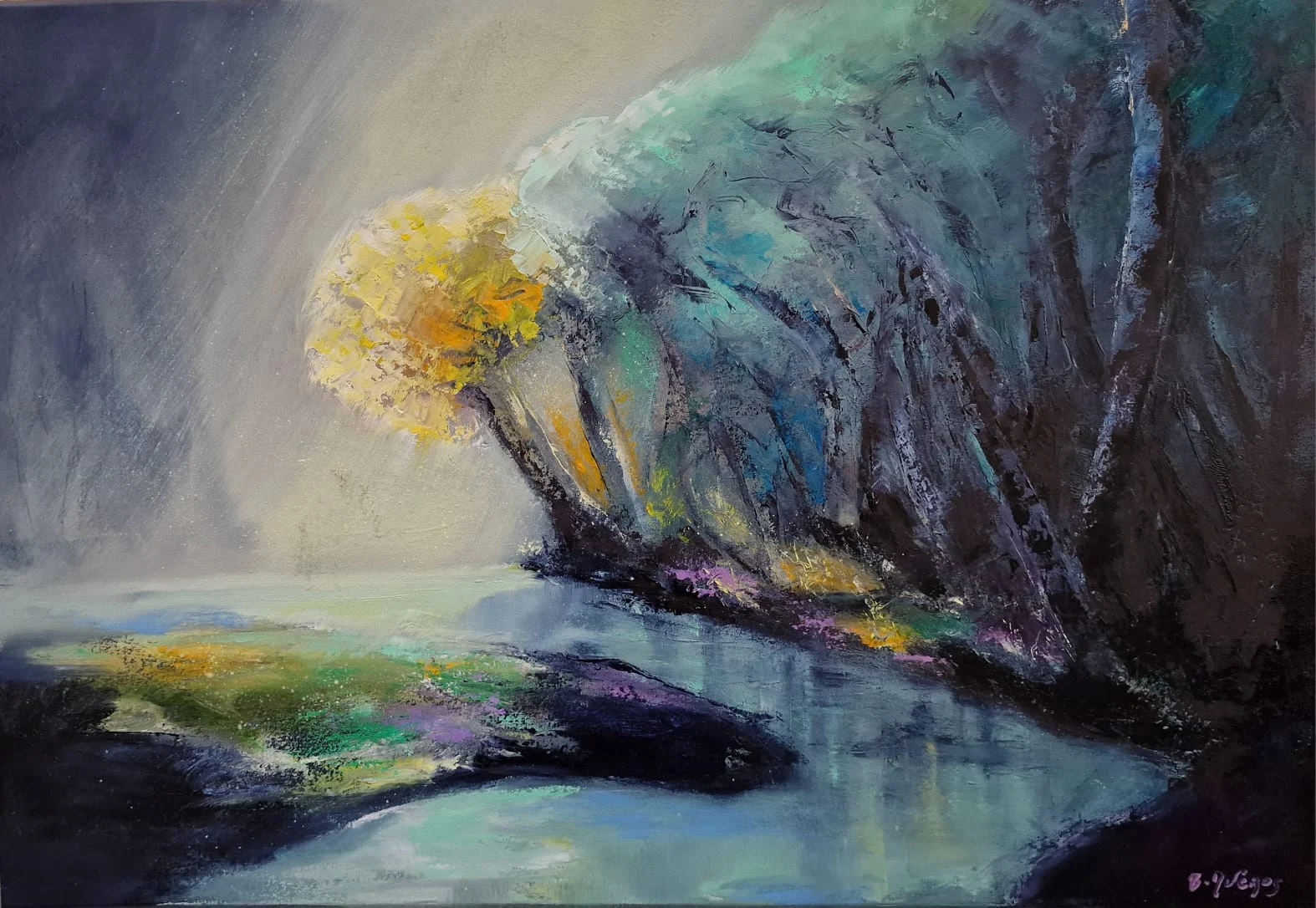 Peinture — L'arbre jaune