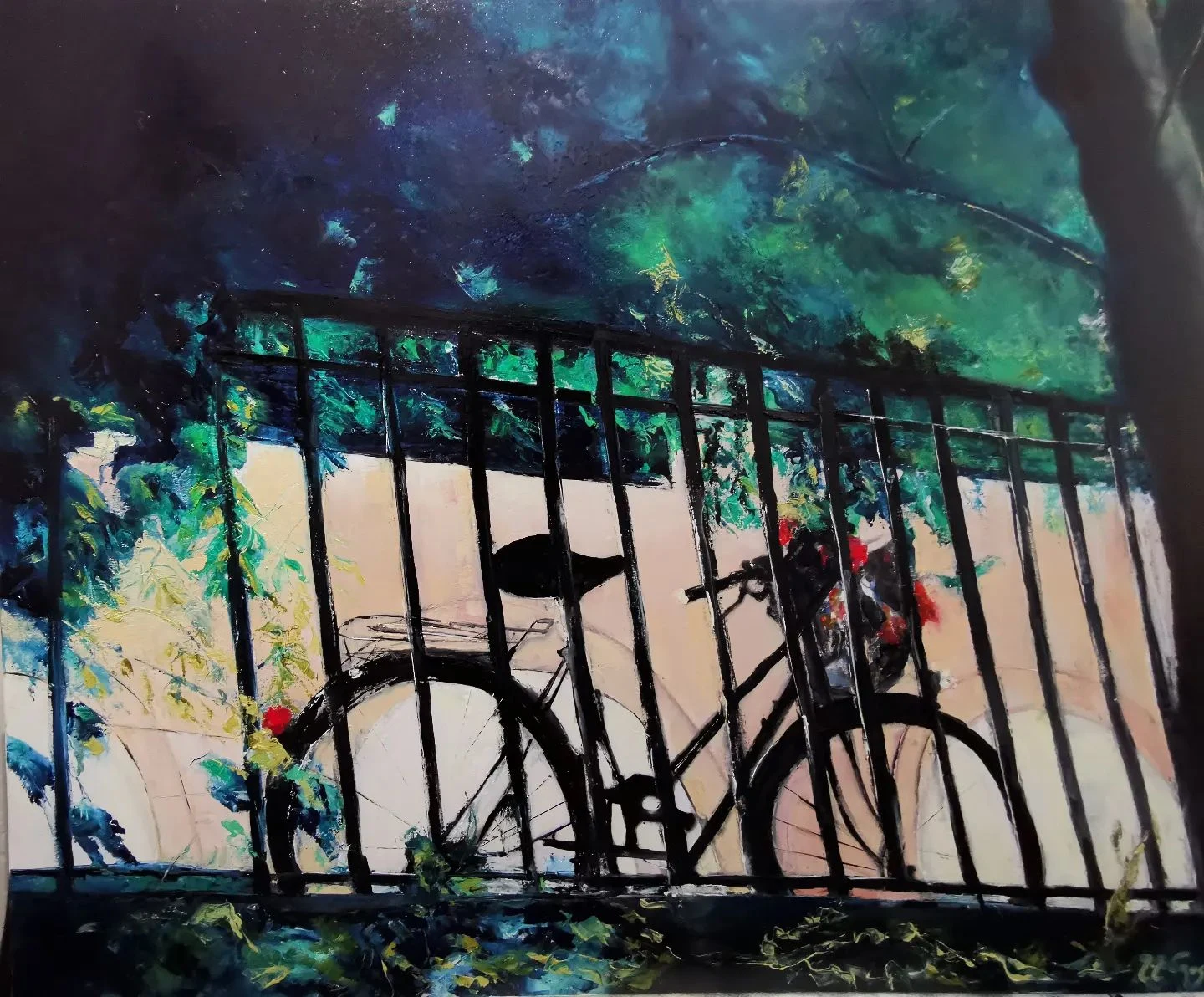 Peinture — Le vélo de Marianne