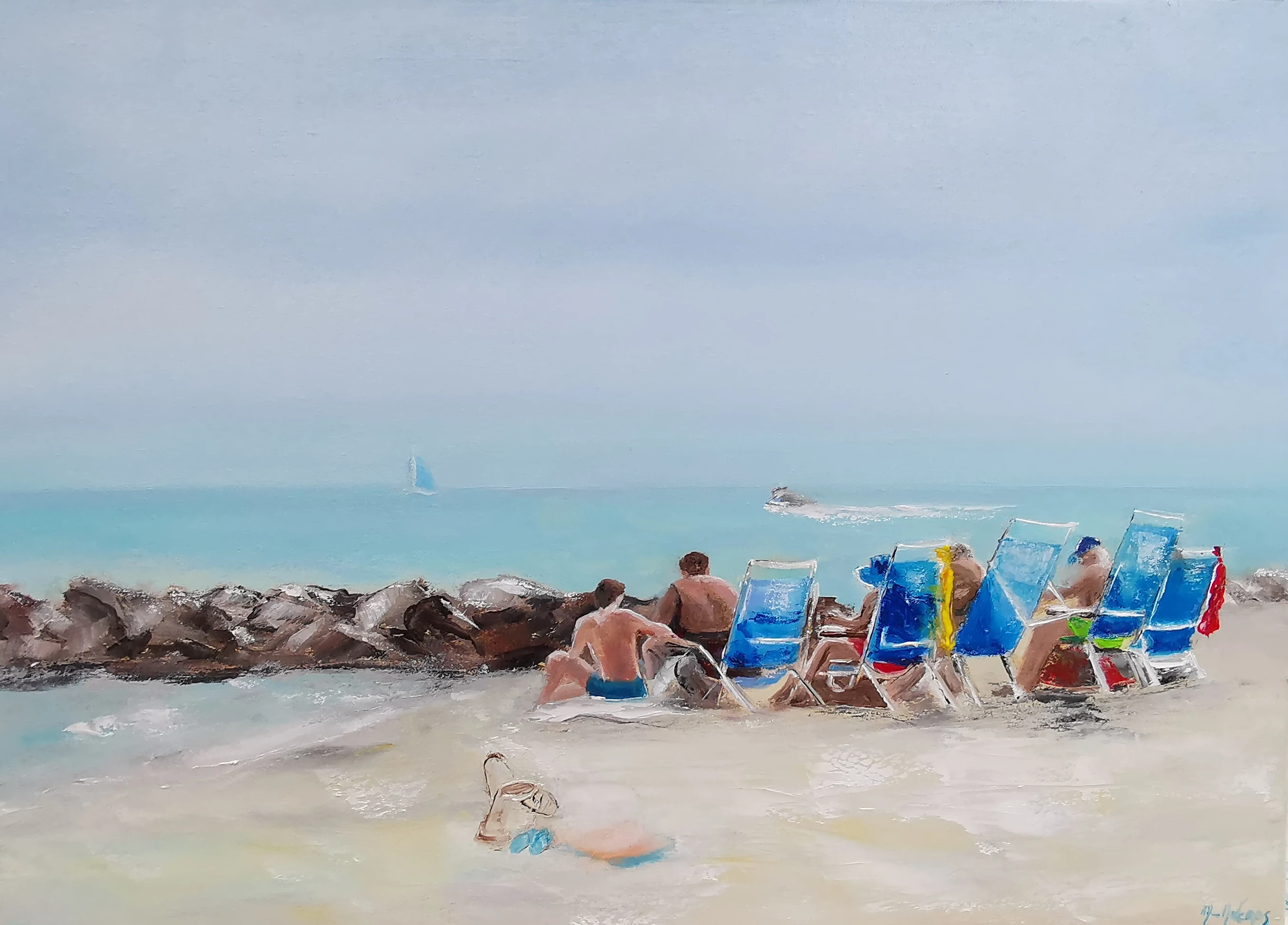 Peinture — Les chaises longues