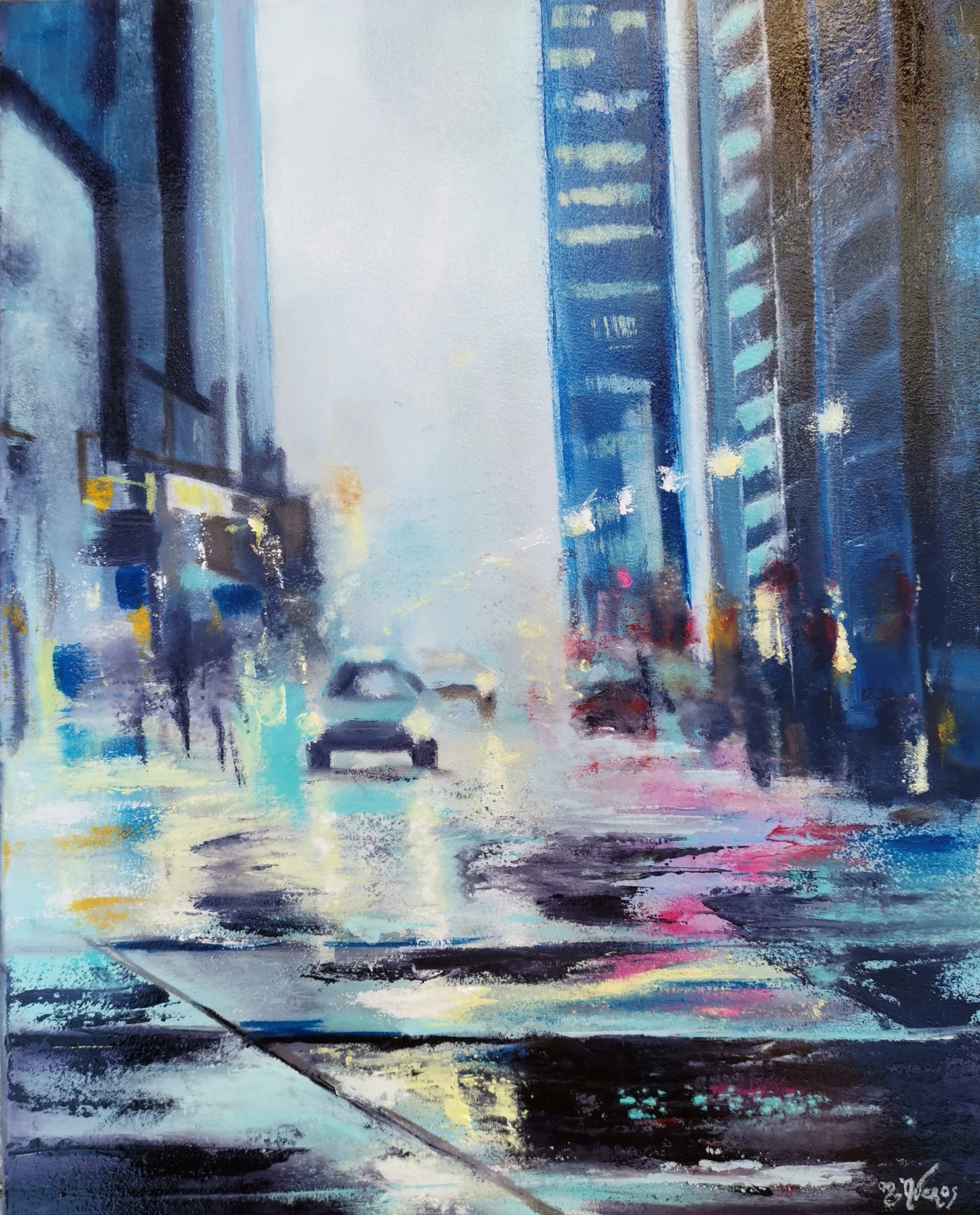 Peinture — Lumières de pluie