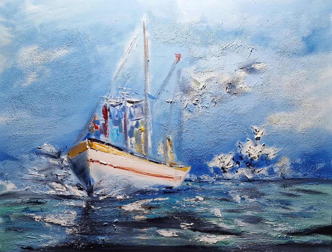 Peinture — Retour de pêche