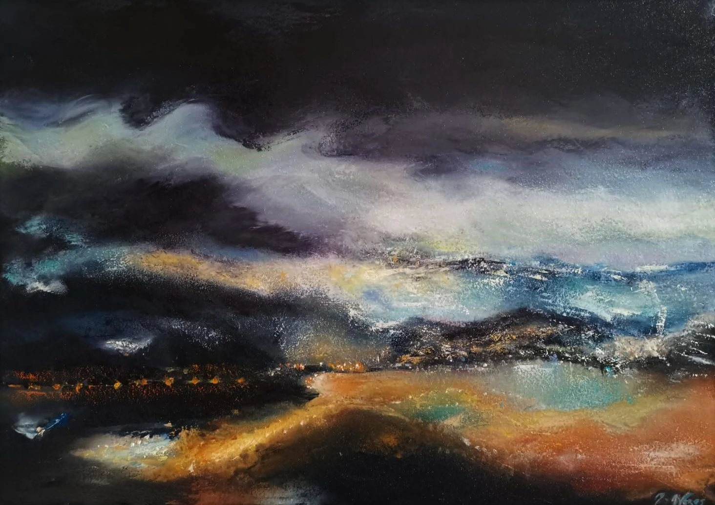 Peinture — Vague de nuages