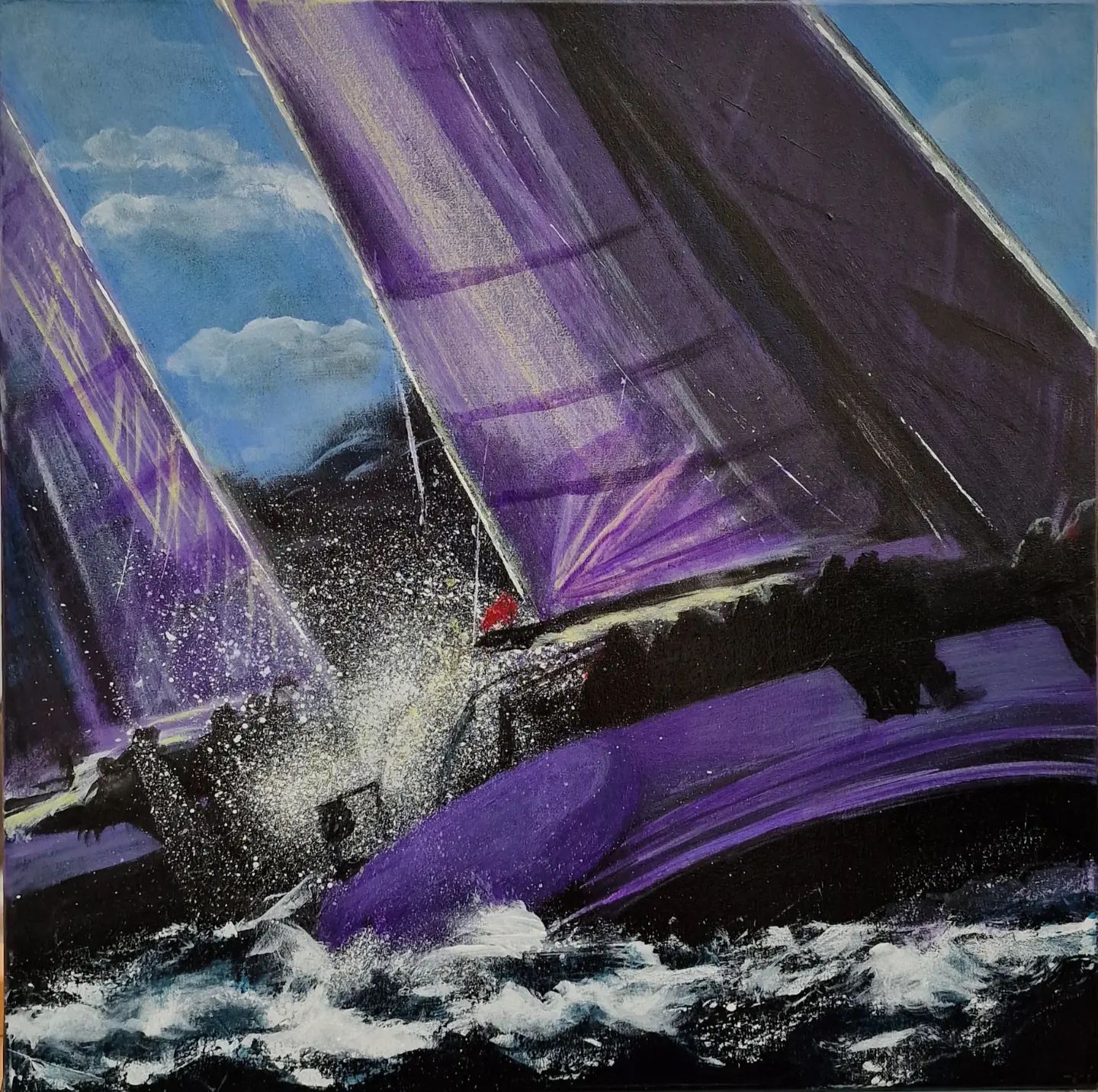 Sail, acrylique, 30x30cm, 2023