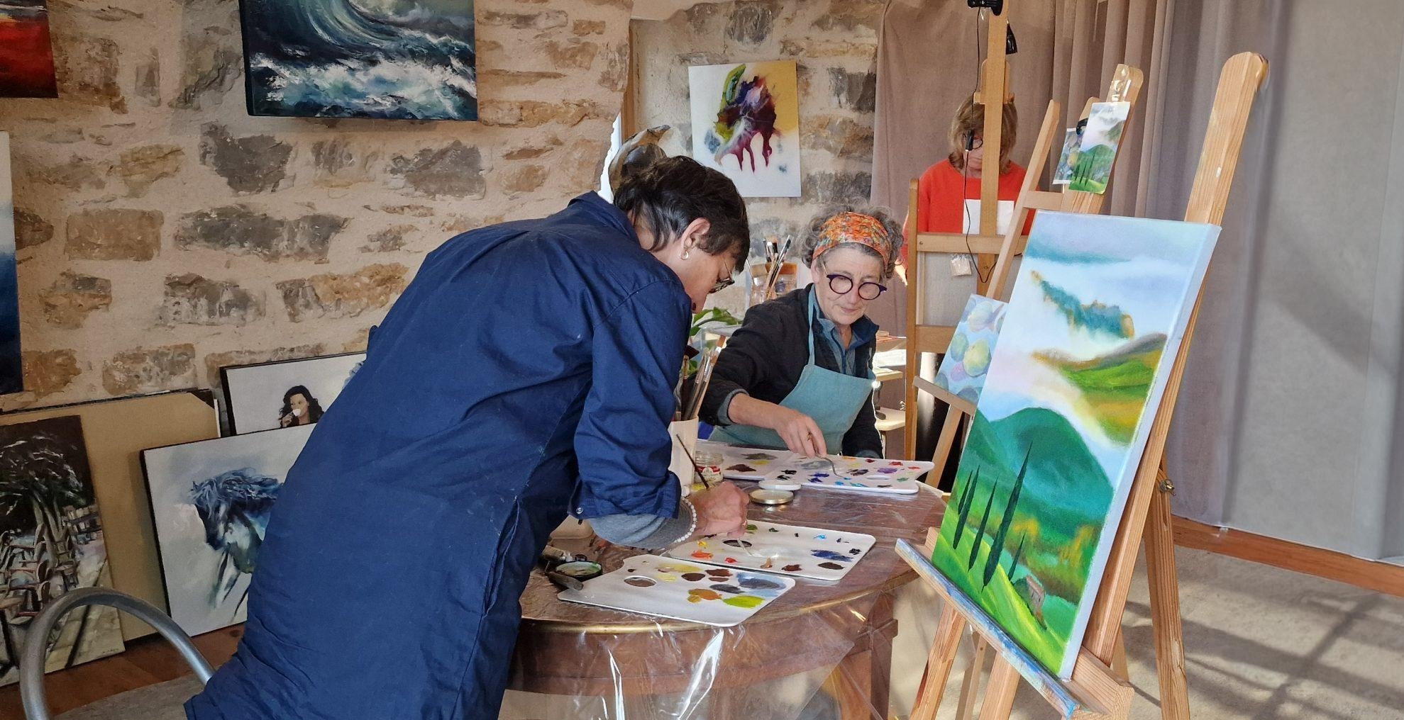 Apprendre la peinture a l huile avec Muriel Averos à Millau Stage de peinture à l’huile avec Muriel Averos à Saint-Germain Millau