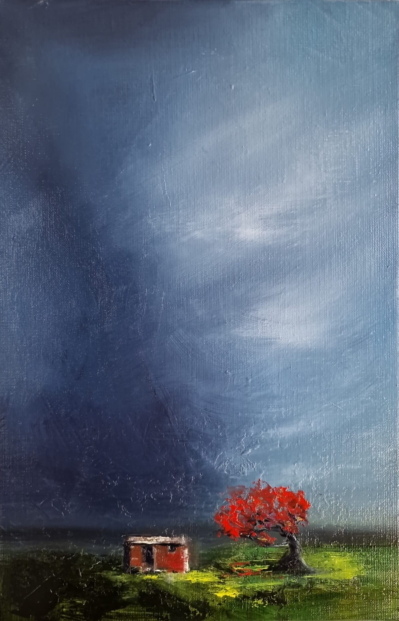 isolé, 2025, 41x27cm, huile tableau de Muriel Averos